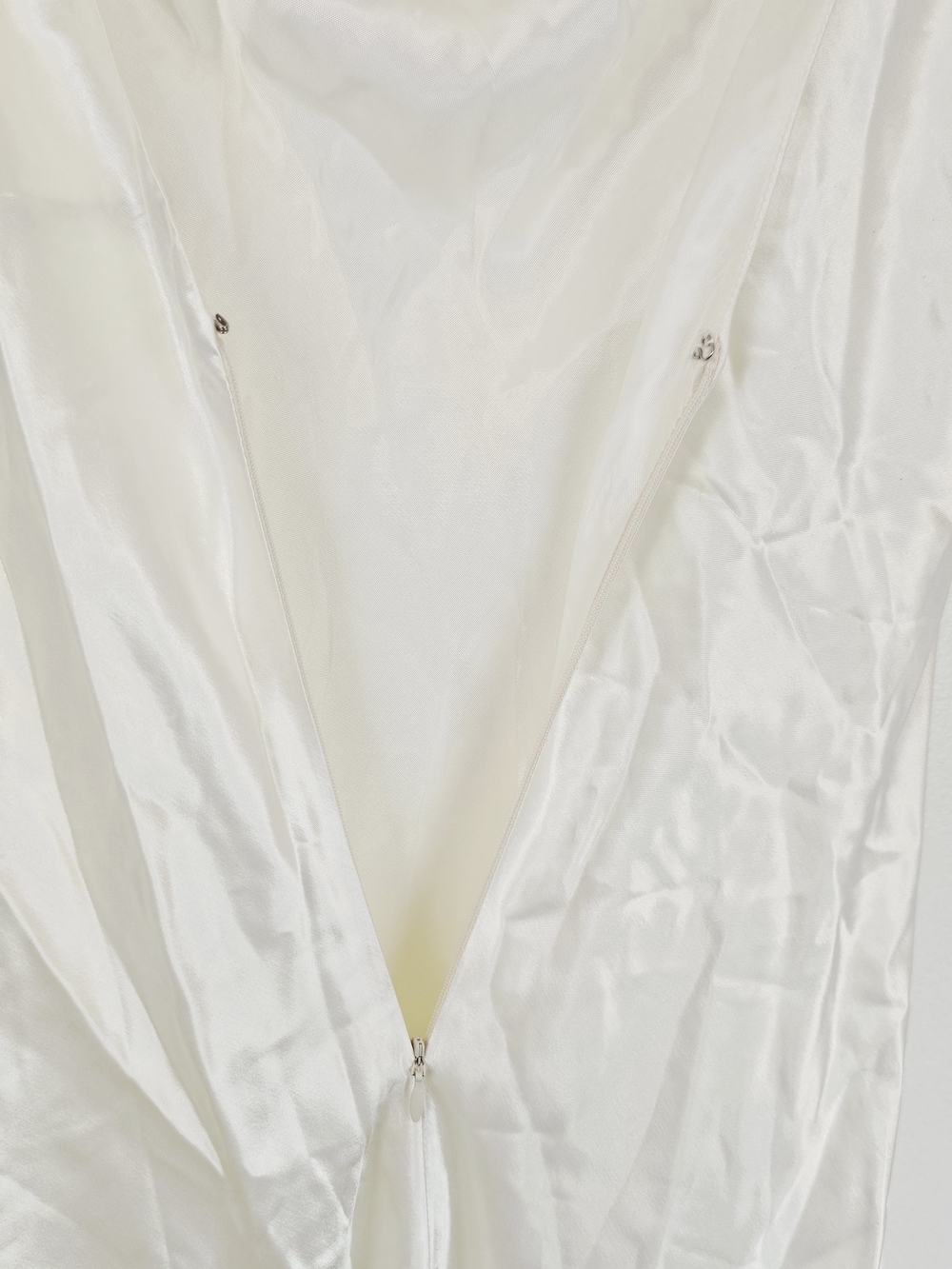 Vintage Lillie Rubin Silky Ivory White Slip Dress - Picture 5 of 6